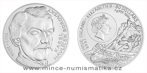 Stříbrná kilogramová mince Karel Havlíček Borovský