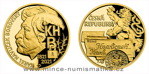 Zlatá půluncová medaile Karel Havlíček Borovský