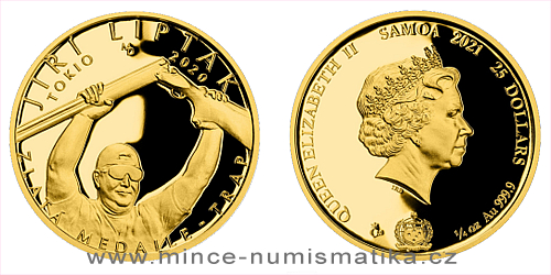 Zlatá čtvrtuncová mince Jiří Lipták