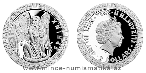 Stříbrná mince Bájní tvorové - Sfinga