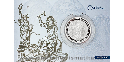 Stříbrná uncová investiční mince Tolar - Česká republika 2022 číslovaný obal