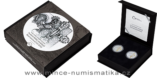 Sada dvou stříbrných mincí Svatovítský poklad - Korunovační kříž
