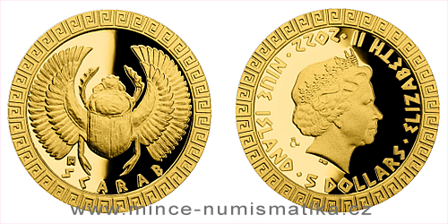 Zlatá mince Bájní tvorové - Skarabeus