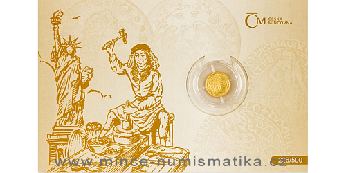 Zlatá 1/25 Oz investiční mince Tolar - Česká republika 2022 číslovaný obal