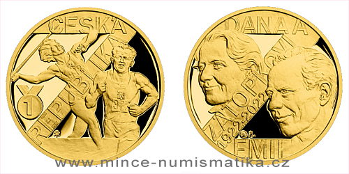 Zlatá půluncová medaile Dana Zátopková, Emil Zátopek