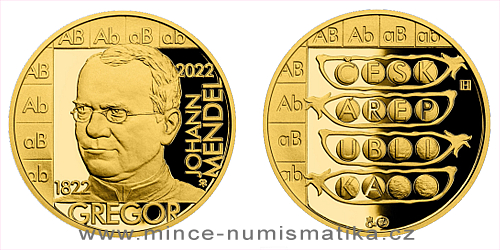 Zlatá půluncová medaile Gregor Mendel