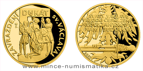Zlatý 5-dukát sv. Václava se zlatým certifikátem 2023