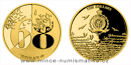 Zlatá mince Pražské jaro - Emigrace 68