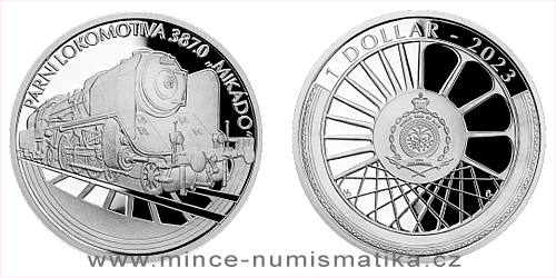 Stříbrná mince Na kolech - Parní lokomotiva 387.0 Mikádo