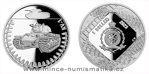 Stříbrná mince Obrněná technika - KV-1