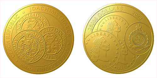 Zlatá stouncová investiční mince Tolar - Česká republika 2023