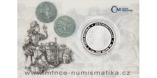 Stříbrná uncová investiční mince Tolar - Česká republika 2023 číslovaný obal