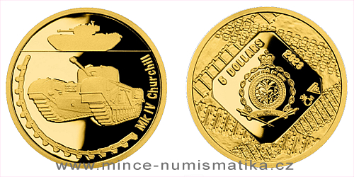 Zlatá mince Obrněná technika - Mk IV Churchill