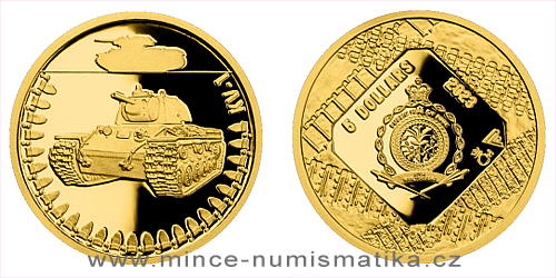 Zlatá mince Obrněná technika - KV-1