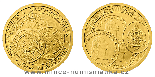 Zlatá 1/25 Oz investiční mince Tolar - Česká republika 2023 