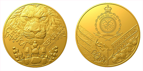 Zlatá kilogramová investiční mince Český lev 2023