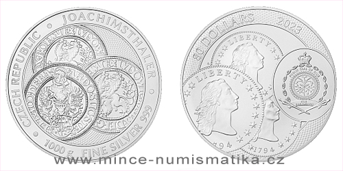 Stříbrná kilogramová investiční mince Tolar - Česká republika 2023