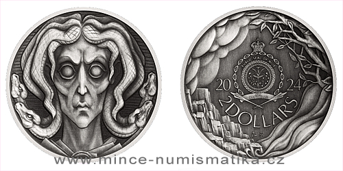Stříbrná mince Mytologické postavy - Medúsa