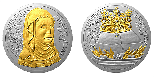 Sada dvou stříbrných mincí Svatovítský poklad - Relikvie sv. Ludmily selekt. pokov Au