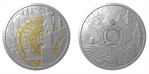 Stříbrná mince Cesta kolem světa - Praha