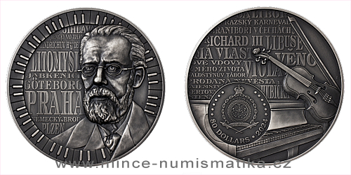 Stříbrná kilogramová mince Bedřich Smetana vysoký reliéf