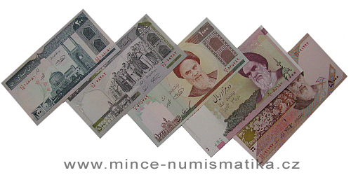 Irán - série 5 kusů bankovek UNC 