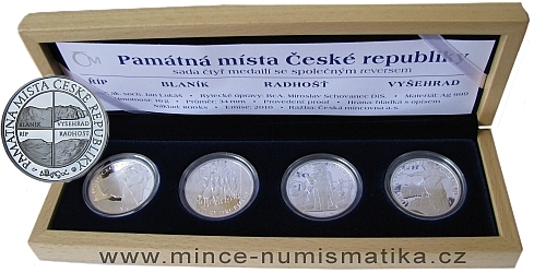 2010 - Památná místa České republiky (Říp, Blaník, Radhošť, Vyšehrad) - stříbro